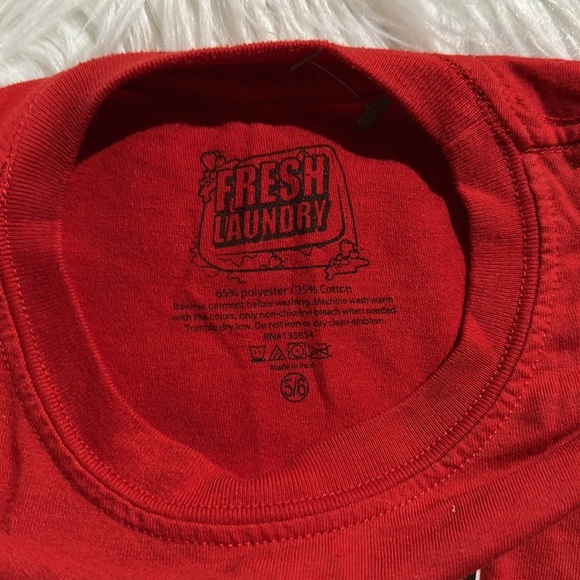 Fresh Laundry Boys Graphic T-Shirt Red Yellow Drip Bear Crew Neck Tee Sz 5/6 - Picture 3 of 5